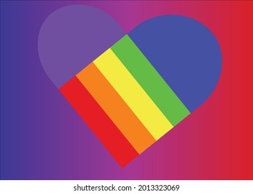 A heart in rainbow colors.Vector image colorful.Background gradient.