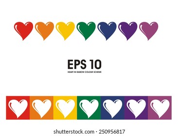 heart in rainbow colour scheme