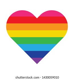 
Heart rainbow. Equal rights movement and gender equality concept. Isolate on white background.