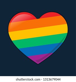 heart with rainbow flag vector symbol illustration