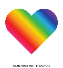 Heart rainbow gradient color. Equal rights movement and gender equality concept. Isolate on white background.