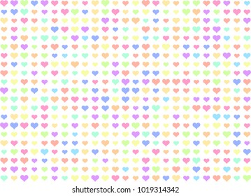 Heart rainbow pastel random size background