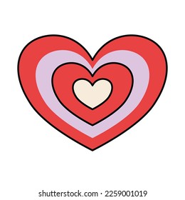 Heart Rainbow Sticker Retro Hippie Hand Drawn