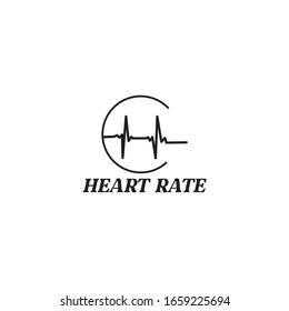 heart rate circle logo design concept