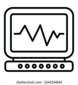 Heart rate control icon outline vector. Room center. Mission plan