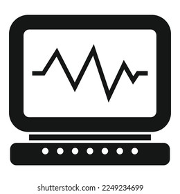 Heart rate control icon simple vector. Room center. Mission plan