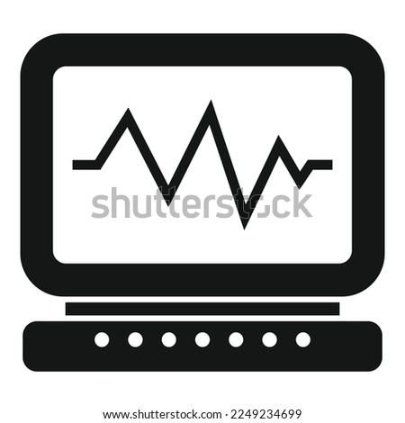 Heart rate control icon simple vector. Room center. Mission plan