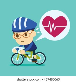 heart rate cyclists while rides a bicycle