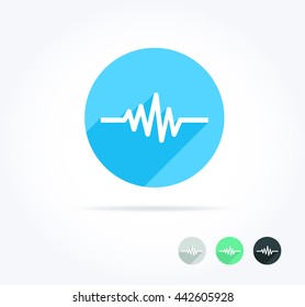 Heart Rate Electrocardiogram Long Shadow Icon