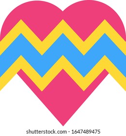 Heart rate flat vector icon. Empathy, kindness, sympathy symbol. Sensitive person, love cartoon sign