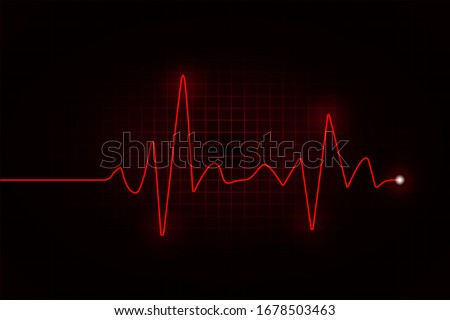 Heart rate graph. Heart beat. Ekg icon wave. Stock vector illustration.