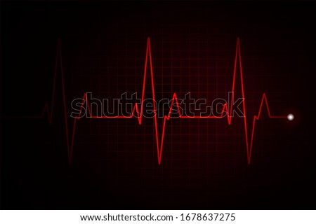 Heart rate graph. Heart beat. Ekg icon wave. Stock vector illustration.