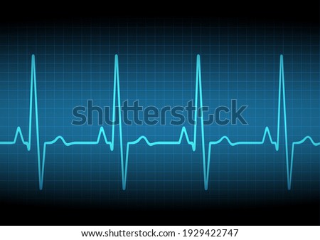 Heart rate graph. Heart beat. Ekg icon wave. Turquoise color. Sound wave line. Medical design. Stock vector illustration.