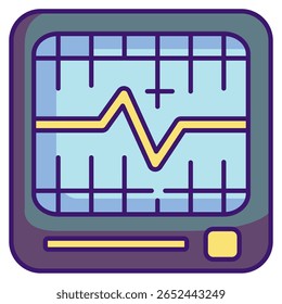 Ícone do gráfico de frequência cardíaca representado pelo estilo de Cor Lineal do gráfico,gráfico,onda,eletrocardiograma.