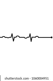 Heart rate graph. Vector illustration. (Electrocardiogram or ECG)