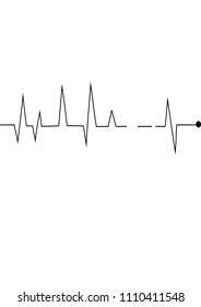 Heart rate graph. Vector illustration. (Electrocardiogram or ECG) heart