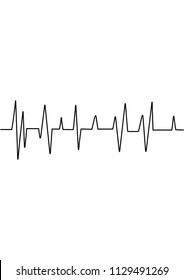 Heart rate graphic. Vector illustration. (Electrocardiogram or ECG) 