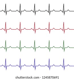 Heart rate graphic. Vector illustration. (Electrocardiogram or ECG)