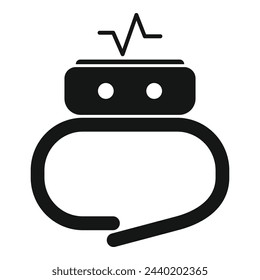 Ícono de dispositivo de mano de ritmo cardíaco vector simple. Persona enferma. Dolor de aorta antiguo