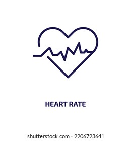 heart rate icon from activity and hobbies collection. Thin linear heart rate, heart, heartbeat outline icon isolated on white background. Line vector heart rate sign, symbol for web and mobile