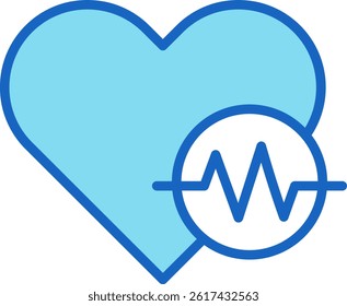 Heart Rate Icon Blue Vector Illustration