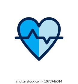 Heart rate icon concept. Available in vector. Fullfile color style.