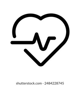 diseño de icono de ritmo cardíaco en estilo relleno y perfilado