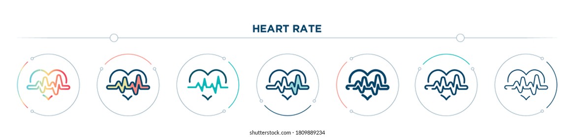 icono de frecuencia cardíaca diseñado en gradiente, relleno, de dos colores, línea delgada y estilo de contorno. ilustración vectorial de iconos vectoriales de frecuencia cardíaca. se puede usar para móviles, ui, web
