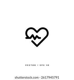 Heart Rate Icon. Editable Stroke