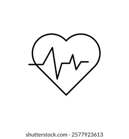 Heart rate icon Flat illustration sign