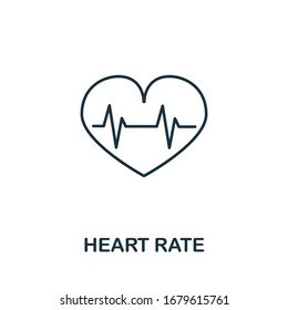 Heart Rate icon from health check collection. Simple line Heart Rate icon for templates, web design and infographics