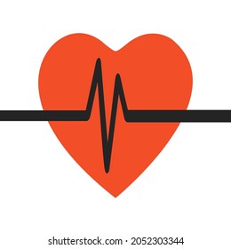 heart rate icon, heartbeat, vector illustration