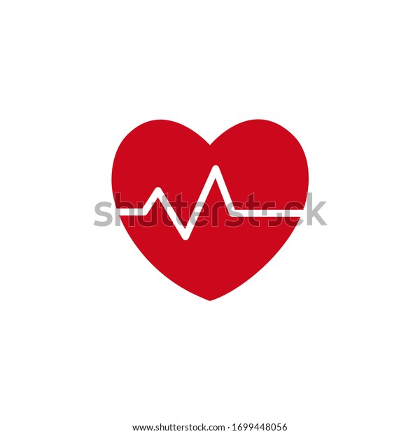 白い背景に心拍数のアイコン ハートビートサイン 心臓の脈のアイコン 心臓図のアイコン ベクターイラスト のベクター画像素材 ロイヤリティフリー