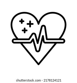 Heart Rate Icon. Line Art Style Design Isolated On White Background