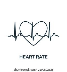 Herzfrequenz-Symbol. Line simple Health Check Symbol für Vorlagen, Webdesign und Infografiken