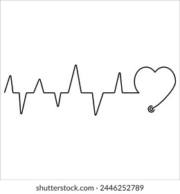 heart rate icon in line style
