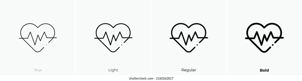 heart rate icon. Linear style sign isolated on white background. Vector illustration.