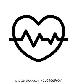 Symbol der Herzfrequenz oder Logo einzeln auf Zeichensymbolen, Vektorgrafik - hochwertige Vektorsymbole mit schwarzem Stil
