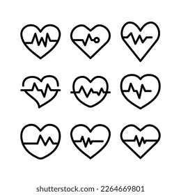 heart rate icon or logo isolated sign symbol vector illustration - high quality black style vector icons
