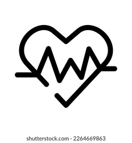 icono de frecuencia cardíaca o logotipo símbolo de signo aislado ilustración vectorial - iconos vectoriales de estilo negro de alta calidad
