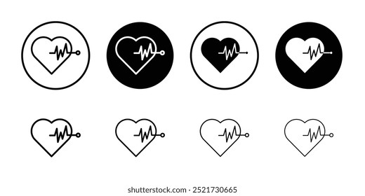 Icono de ritmo cardíaco logotipo conjunto Vector