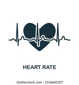 Heart Rate Icon. Monochrome Simple Health Check Icon For Templates, Web Design And Infographics