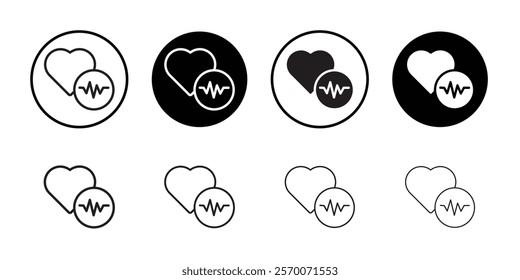 heart rate icon Outline vector for web ui