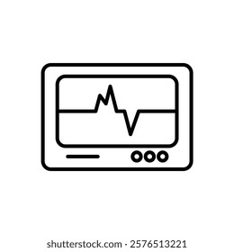 Heart rate icon Outline vector for web ui