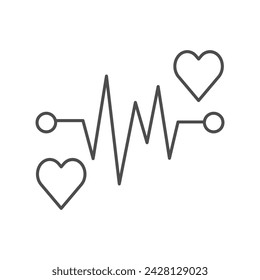 Heart Rate icon, rate, pulse, bpm, monitor thinline icon, editable vector icon, pixel perfect, illustrator ai file