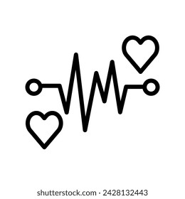 Heart Rate icon, rate, pulse, bpm, monitor line icon, editable vector icon, pixel perfect, illustrator ai file