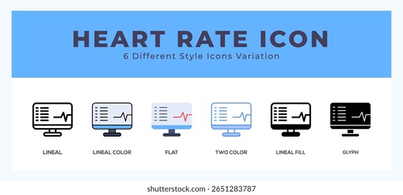 Conjunto de iconos de frecuencia cardíaca. Elementos de diseño para el logotipo