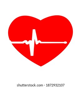 
heart and heart rate icon, sign for medical team, doctor, nurse. vector illustration