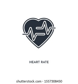 heart rate icon. simple element illustration. isolated trendy filled heart rate icon on white background. can be used for web, mobile, ui.
