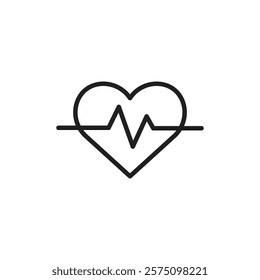 Heart rate icon Simple thin outline